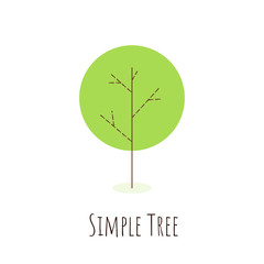 Isolated simple tree in flat style