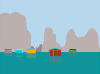 Ha Long Bay - Floating village