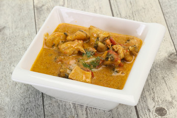 Traditional thai curry chicken soup