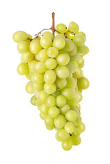 bunch of green grapes isolated on white background
