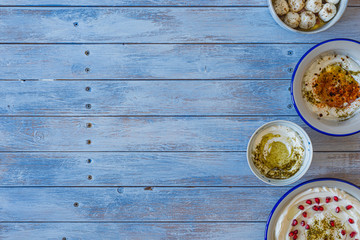 Popular middle eastern appetiser labneh or labaneh
