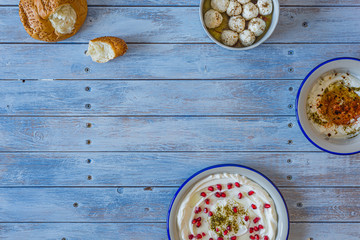 Popular middle eastern appetiser labneh or labaneh