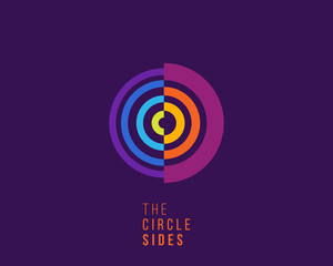 Circle sides logo design concept. Abstract shape logo design template. Creative letter O variation logo design template.
