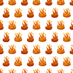 Seamless pattern with fire flame