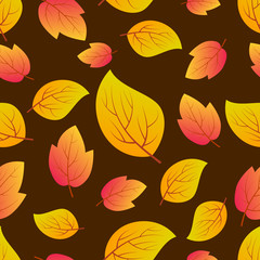 Autumn seamless background with maple  leaves