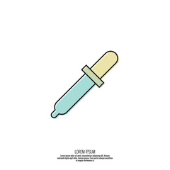 Pipette in linear style. Vector background with pipet on white background.