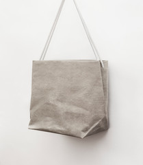 Grey waterproof paper bag tote bag