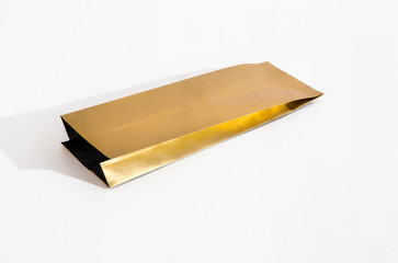 medium big gold plastic pouch for food or objects
