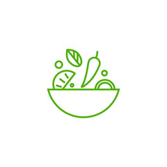 Ingredients mix line icon concept.