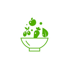 Healthy vegetarian food. Vector icon