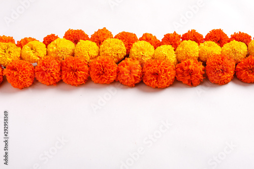 Marigold Flower Rangoli Design For Diwali Festival Indian