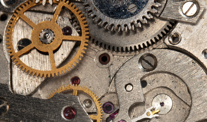 clockwork vintage mechanical watch, high resolution and detail
