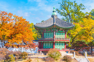 Autumn in Gyeongbokgung Palace at Seoul city South Korea