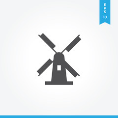 Netherlands windmill vector icon, simple sign for web site and mobile app.