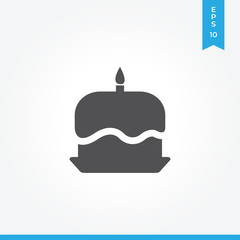 Birthday cake vector icon, simple sign for web site and mobile app.