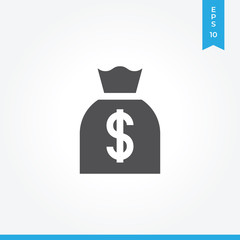 Money bag vector icon, simple sign for web site and mobile app.