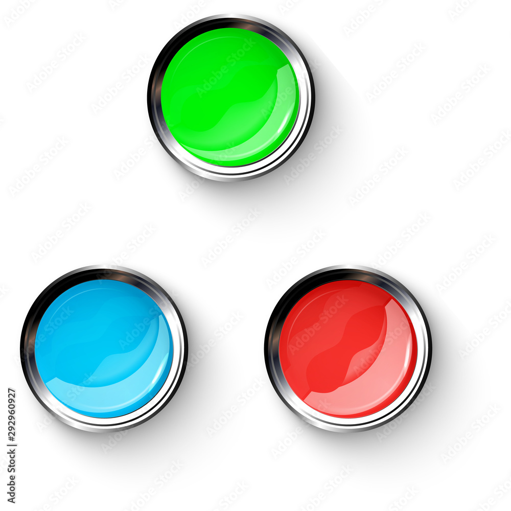 Wall mural colored buttons with metallic elements, vector design