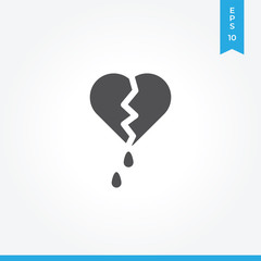 Broken heart vector icon, simple sign for web site and mobile app.