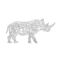 rhinoceros triangle contour vector illustration