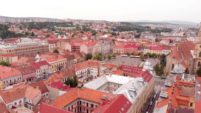 Aerial Footage Over Cluj Napoca City, Romania Drone Footage over Cluj Napoca City transylvania, Romania
