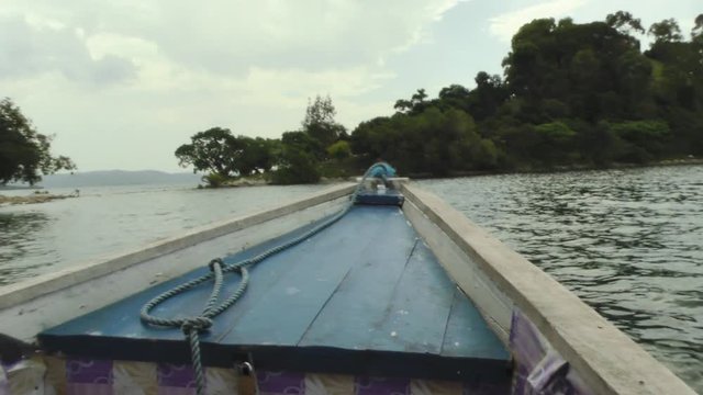 Boat trip along 2 islands on lake kivu in Rwanda Africa with a outstanding view