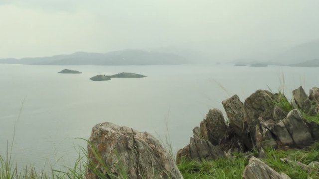 Beautiful landscape view over lake Kivu in Africa Rwanda
