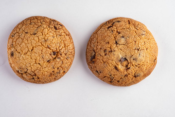 chocolate chip cookie isolated on white background