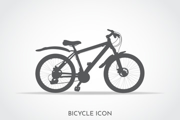 Vector illustration. Detailed bicycle silhouette. Isolated icon