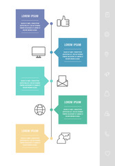 Naklejka premium Vector infographic flat template square for five labels, diagram, graph. Business presentation concept with 5 options. For content, flowchart, step for step, timeline, workflow, marketing