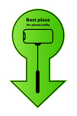 Allowed sign is the best place for selfie sticks camera Vector photography of a mobile phone smartphone is prohibited sign icon monopod selfie icon is allowed Take care to keep your hands in the shape