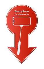 Allowed sign is the best place for selfie sticks camera Vector photography of a mobile phone smartphone is prohibited sign icon monopod selfie icon is allowed Take care to keep your hands in the shape
