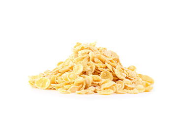 Corn flakes isolated on white background