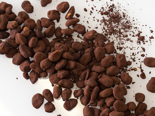 Delicious almonds with dark cacao