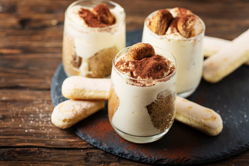 Homemade Italian dessert tiramisu