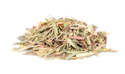 Lemongrass, isolated on a white background. Dry sprigs of natural lemongrass.