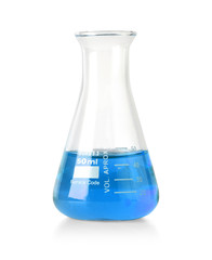 Flask with blue liquid