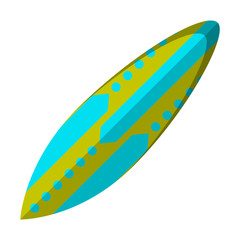 Isolated colored surfboard. Vacations time - Vector illustration