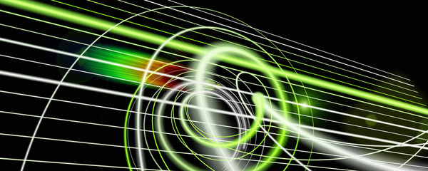 Futuristic particle panorama background design illustration with lights