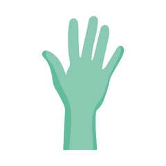 green hand showing fingers icon