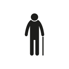 Elderly person icon. Simple vector illustration