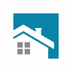 Roof line, real estate logo design template vector illustration