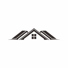 Roof line, real estate logo design template vector illustration