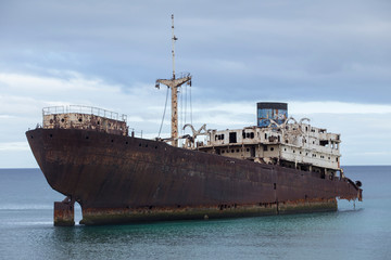 old shipwreck at Arrecife, Lanzarote, Canary Islands