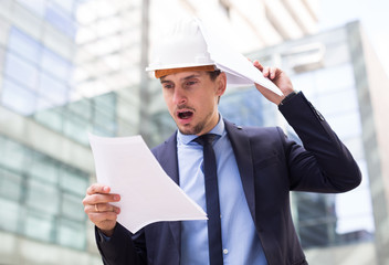 Portrait of man working outdoors