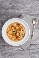 Traditional Frittatensuppe | Flaedlesuppe (pancake soup)