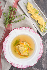 Traditional Viennese Schoeberlsuppe