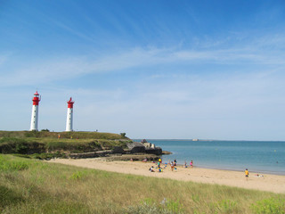 L'Ile d'Aix avec sa plage et ses phares.