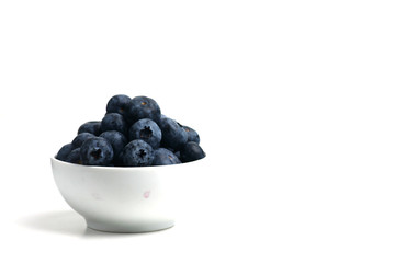 a bowl of blueberry isolated on white background
