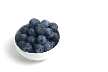 a bowl of blueberry isolated on white background