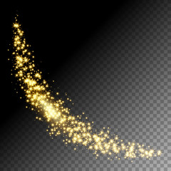 Golden glittering star way vector illustration